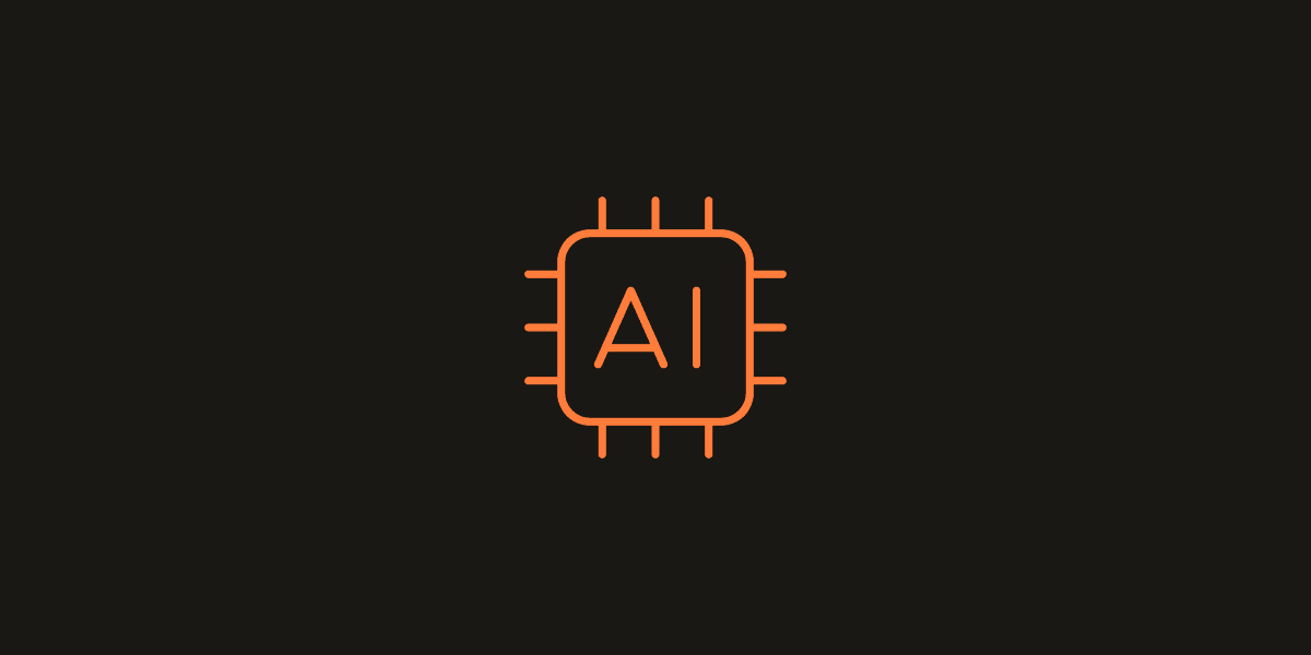 AI microchip icon over a dark background